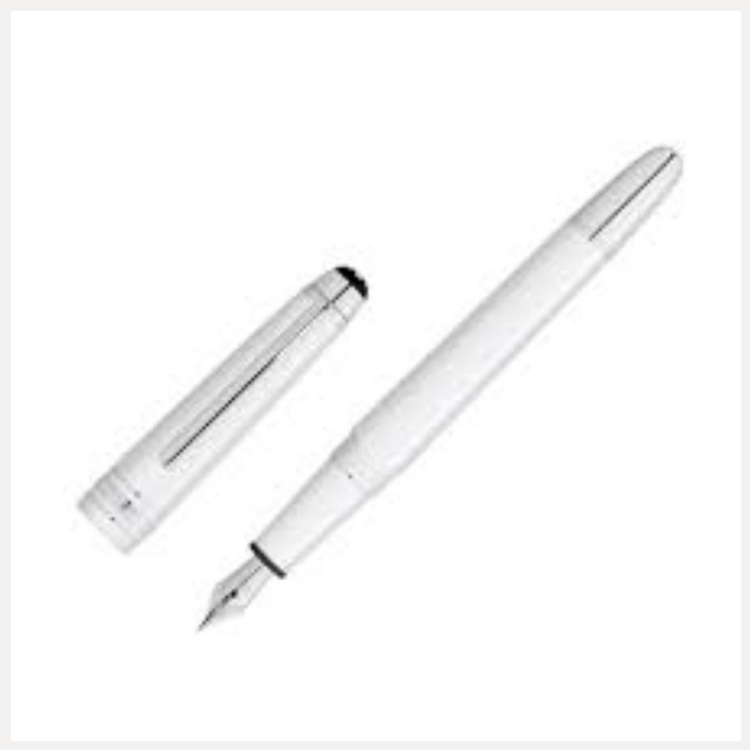 Stylo plume Montblanc white résin 137120 – Meisterstück Classique