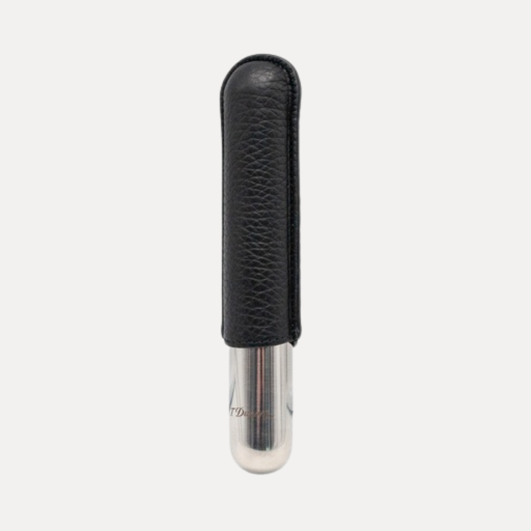 Etui à cigare ST Dupont - Cuir noir grainé / Chrome 183160