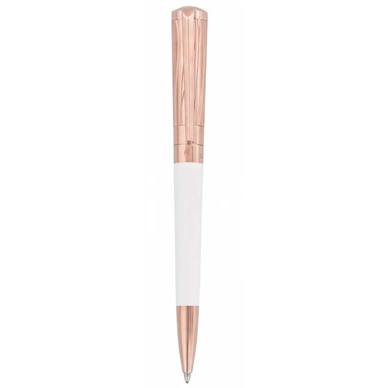 ST Dupont. Stylo bille Liberté or rose et blanc. 465398