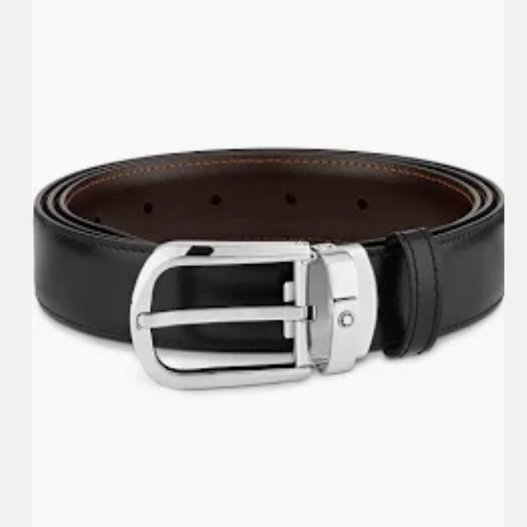 Ceinture réversible Montblanc 111080 – 30 mm – Cuir noir et marron