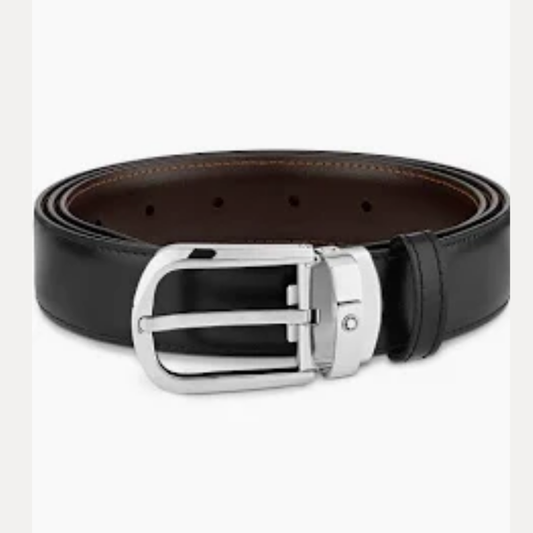 Ceinture réversible Montblanc 111080 – 30 mm – Cuir noir et marron