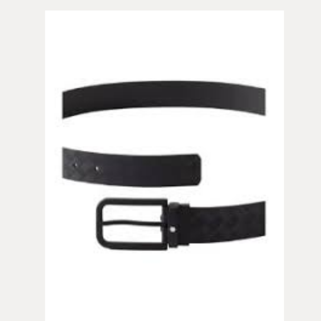 Ceinture Montblanc 223425 – Ceinture en cuir noir Extrême avec boucle rectangulaire