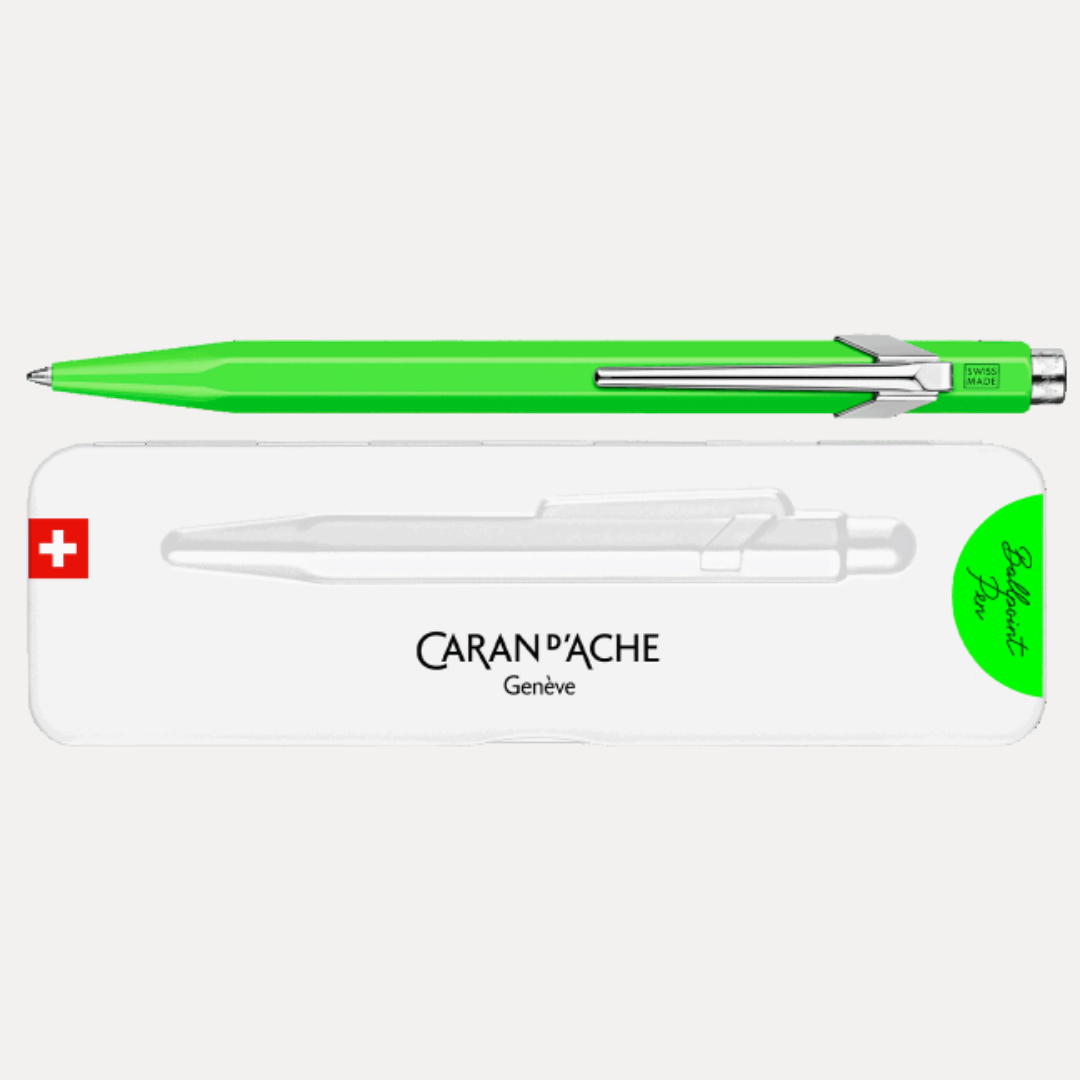 Stylo bille Caran d’Ache 849 Pop Line Vert Fluo – Réf. 849.730