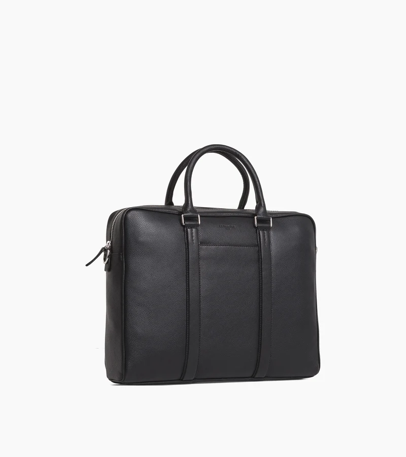 CHARLES – Porte documents le Tanneur – Cuir grainé Noir – Collection Charles –