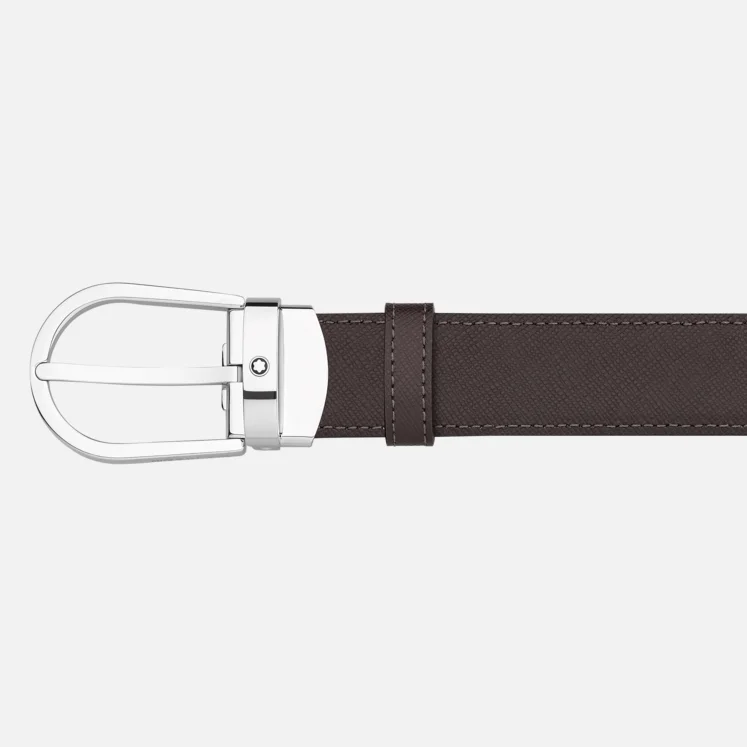 Ceinture Montblanc – boucle fer à cheval – 30 mm – réversible Noir / Marron