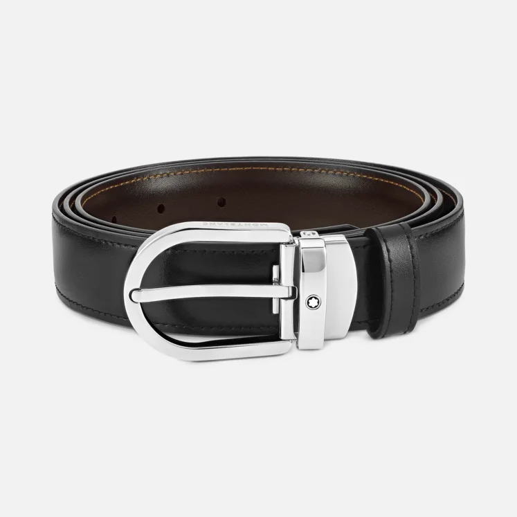 Ceinture Montblanc – Réversible noir/marron – 30mm –