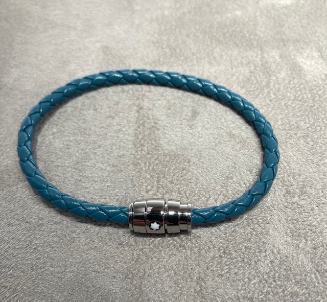 Bracelet Meisterstück en acier et en cuir – Coloris Smoky Blue –