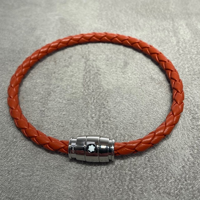 Bracelet Meisterstück en acier et en cuir – Coloris cayenne –